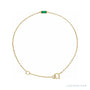 Sapphire Row Natural Gemstone Baguette Bracelet - Emerald, 14K Yellow Gold