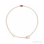 Sapphire Row Natural Gemstone Baguette Bracelet - Ruby, 14K Rose Gold
