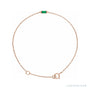 Sapphire Row Lab-Grown Gemstone Baguette Bracelet - Emerald, 14K Rose Gold
