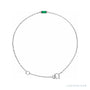 Sapphire Row Lab-Grown Gemstone Baguette Bracelet - Emerald, 14K White Gold