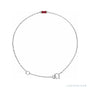 Sapphire Row Lab-Grown Gemstone Baguette Bracelet - Ruby, 14K White Gold