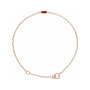 Sapphire Row Lab-Grown Gemstone Baguette Bracelet - Ruby, 14K Rose Gold