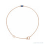 Sapphire Row Lab-Grown Gemstone Baguette Bracelet - Blue Sapphire, 14K Rose Gold