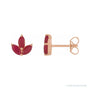 Sapphire Row Natural Gemstone Lotus Cluster Stud Earrings - Ruby, 14K Rose Gold
