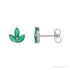 Sapphire Row Natural Gemstone Lotus Cluster Stud Earrings - Emerald, 14K White Gold