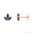 Sapphire Row Natural Gemstone Lotus Cluster Stud Earrings - Blue Sapphire, 14K Rose Gold