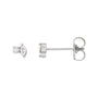 Sapphire Row Natural Diamond Toi et Moi Earrings - 14K White Gold