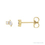 Sapphire Row Natural Diamond Toi et Moi Earrings - 14K Yellow Gold