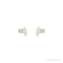 Sapphire Row Natural Diamond Toi et Moi Earrings - 14K Yellow Gold (view 2)