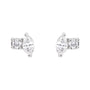 Sapphire Row Natural Diamond Toi et Moi Earrings - Platinum (view 2)