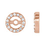 Sapphire Row Natural Diamond Halo Jacket Earrings - 14K Rose Gold, 3 mm