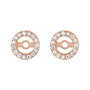 Sapphire Row Natural Diamond Halo Jacket Earrings - 14K Rose Gold, 3 mm (view 2)