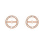 Sapphire Row Natural Diamond Halo Jacket Earrings - 14K Rose Gold, 7 mm (view 2)
