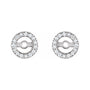 Sapphire Row Natural Diamond Halo Jacket Earrings - 14K White Gold, 3 mm (view 2)