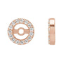 Sapphire Row Natural Diamond Halo Jacket Earrings - 14K Rose Gold, 3.6 mm