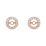 Sapphire Row Natural Diamond Halo Jacket Earrings - 14K Rose Gold, 3.6 mm (view 2)