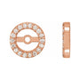 Sapphire Row Natural Diamond Halo Jacket Earrings - 14K Rose Gold, 4.6 mm