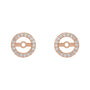 Sapphire Row Natural Diamond Halo Jacket Earrings - 14K Rose Gold, 4.6 mm (view 2)