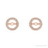 Sapphire Row Natural Diamond Halo Jacket Earrings - 14K Rose Gold, 5.3 mm (view 2)