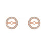 Sapphire Row Natural Diamond Halo Jacket Earrings - 14K Rose Gold, 5.3 mm (view 2)