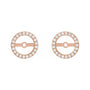 Sapphire Row Natural Diamond Halo Jacket Earrings - 14K Rose Gold, 6.1 mm (view 2)