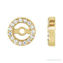 Sapphire Row Natural Diamond Halo Jacket Earrings - 14K Yellow Gold, 3 mm