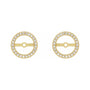 Sapphire Row Natural Diamond Halo Jacket Earrings - 14K Yellow Gold, 7 mm (view 2)