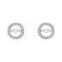 Sapphire Row Natural Diamond Halo Jacket Earrings - 14K White Gold, 5.3 mm (view 2)