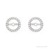 Sapphire Row Natural Diamond Halo Jacket Earrings - 14K White Gold, 6.1 mm (view 2)