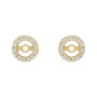 Sapphire Row Natural Diamond Halo Jacket Earrings - 14K Yellow Gold, 3.6 mm (view 2)