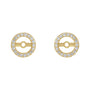 Sapphire Row Natural Diamond Halo Jacket Earrings - 14K Yellow Gold, 4.6 mm (view 2)
