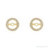 Sapphire Row Natural Diamond Halo Jacket Earrings - 14K Yellow Gold, 5.3 mm (view 2)