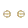 Sapphire Row Natural Diamond Halo Jacket Earrings - 14K Yellow Gold, 5.3 mm (view 2)