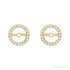 Sapphire Row Natural Diamond Halo Jacket Earrings - 14K Yellow Gold, 6.1 mm (view 2)