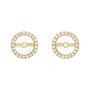 Sapphire Row Natural Diamond Halo Jacket Earrings - 14K Yellow Gold, 6.1 mm (view 2)