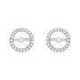 Sapphire Row Natural Diamond Halo Jacket Earrings - Platinum, 6.1 mm (view 2)