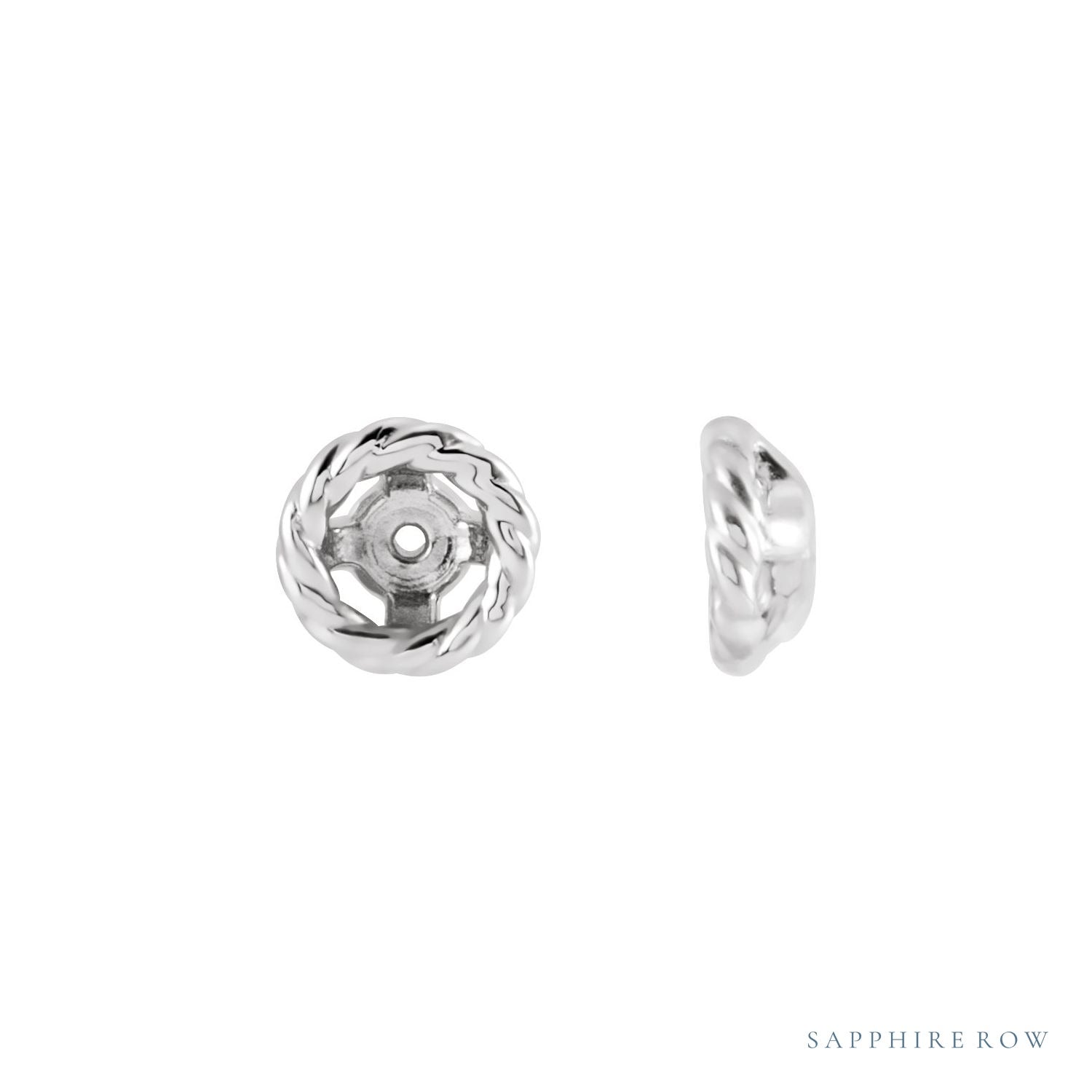 Sapphire Row Gold Rope Jacket Earrings - Platinum, 4 mm