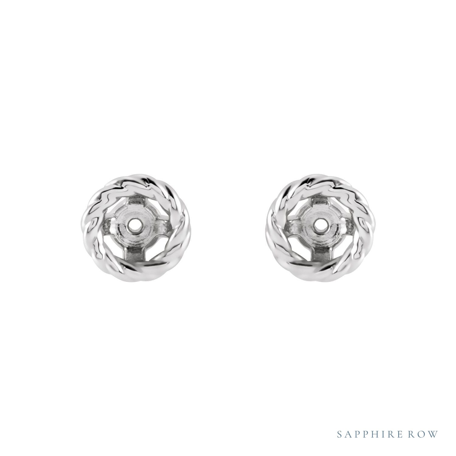 Sapphire Row Gold Rope Jacket Earrings - Platinum, 4 mm (view 2)