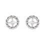 Sapphire Row Gold Rope Jacket Earrings - 14K White Gold, 8 mm (view 2)