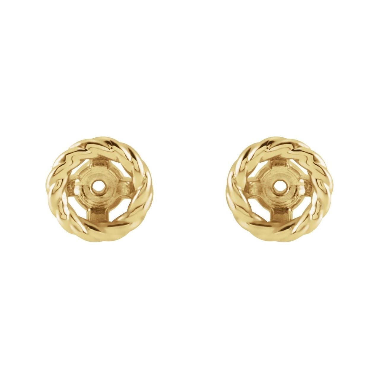 Sapphire Row Gold Rope Jacket Earrings - 14K Yellow Gold, 4 mm (view 2)