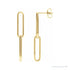 Sapphire Row Gold Paperclip Link Earrings - 14K Yellow Gold