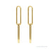 Sapphire Row Gold Paperclip Link Earrings - 14K Yellow Gold (view 2)