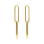 Sapphire Row Gold Paperclip Link Earrings - 14K Yellow Gold (view 2)