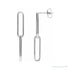 Sapphire Row Gold Paperclip Link Earrings - 14K White Gold