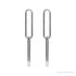 Sapphire Row Gold Paperclip Link Earrings - 14K White Gold (view 2)
