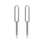 Sapphire Row Gold Paperclip Link Earrings - 14K White Gold (view 2)