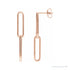 Sapphire Row Gold Paperclip Link Earrings - 14K Rose Gold