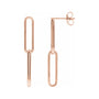 Sapphire Row Gold Paperclip Link Earrings - 14K Rose Gold