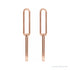 Sapphire Row Gold Paperclip Link Earrings - 14K Rose Gold (view 2)