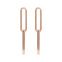 Sapphire Row Gold Paperclip Link Earrings - 14K Rose Gold (view 2)